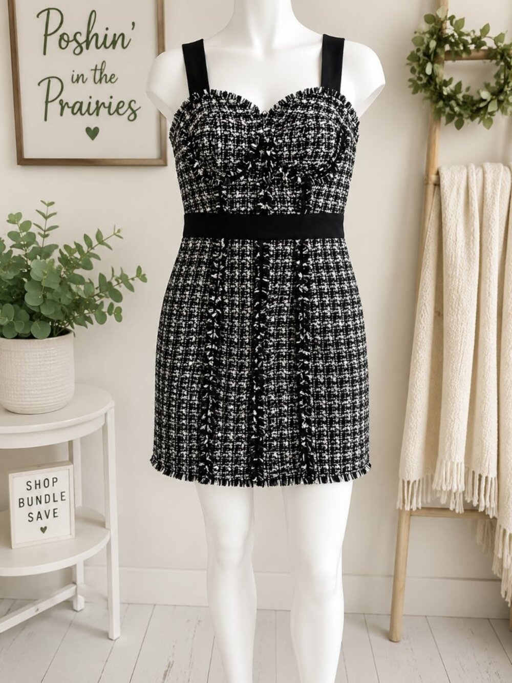 🖤 GUESS Black & White Tweed Dress 🖤 Size 1
